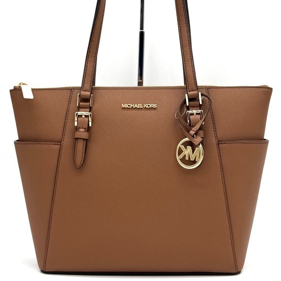 Michael Kors Large Charlotte TZ Tote Bag Luggage Brown - Picture 1 of 11